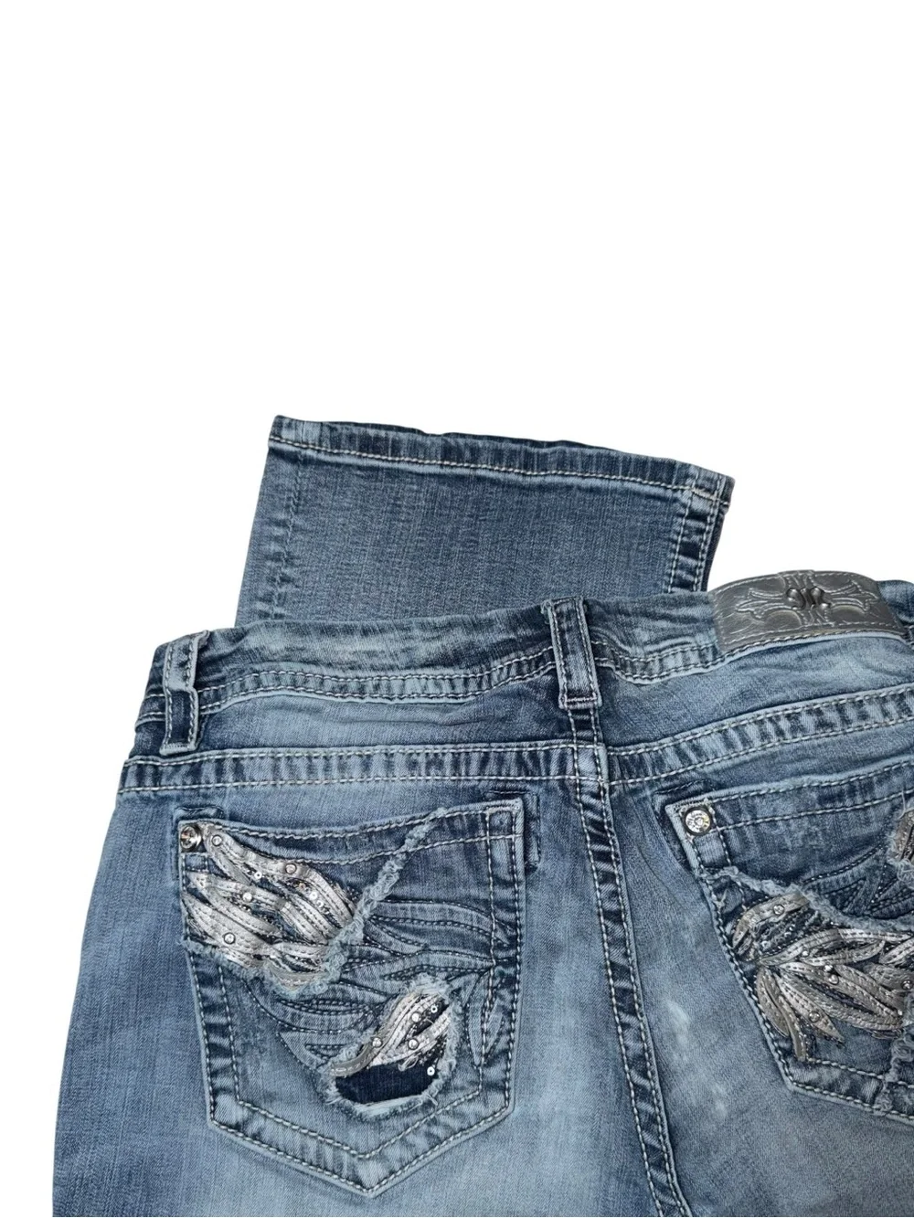 Miss Me Medium Blue Boot Cut Stretch Jeans